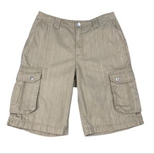 COLUMBIA Men’s 40 Beige Herringbone Cargo Shorts Gorpcore Utility Dad Core 10”